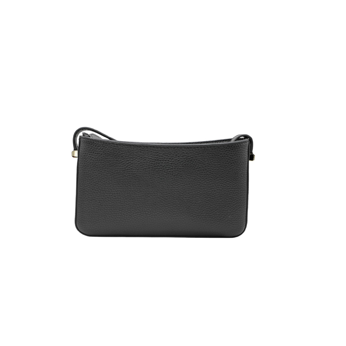 Lettrines mini zipped leather bag - Black