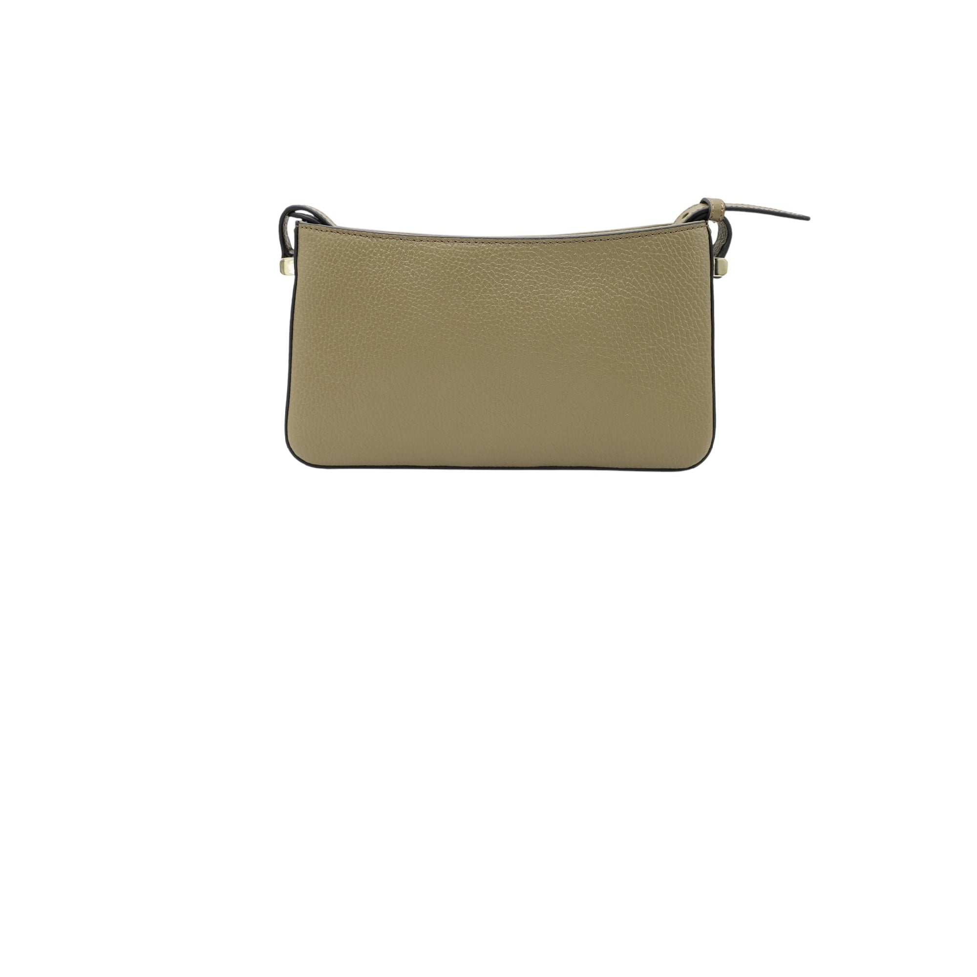 Mini sac zippé Lettrines en cuir grainé - Kaki