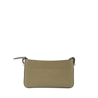 Mini sac zippé Lettrines en cuir grainé - Kaki