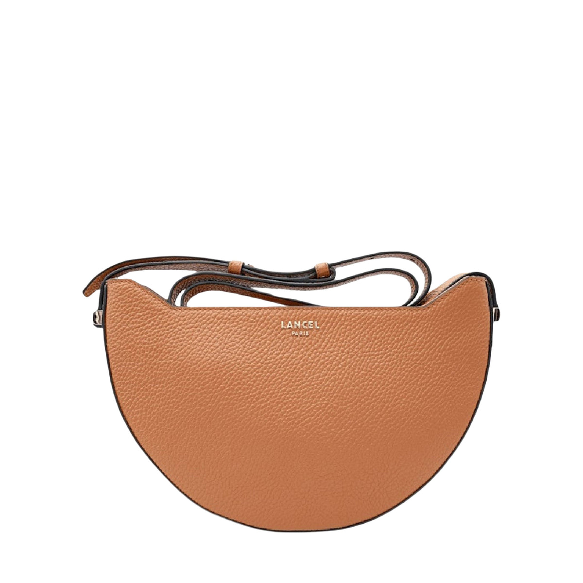 Lettrines half-moon crossbody bag in leather - Camel