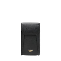 Mini sac vertical rabat Lettrines en cuir grainé - Noir