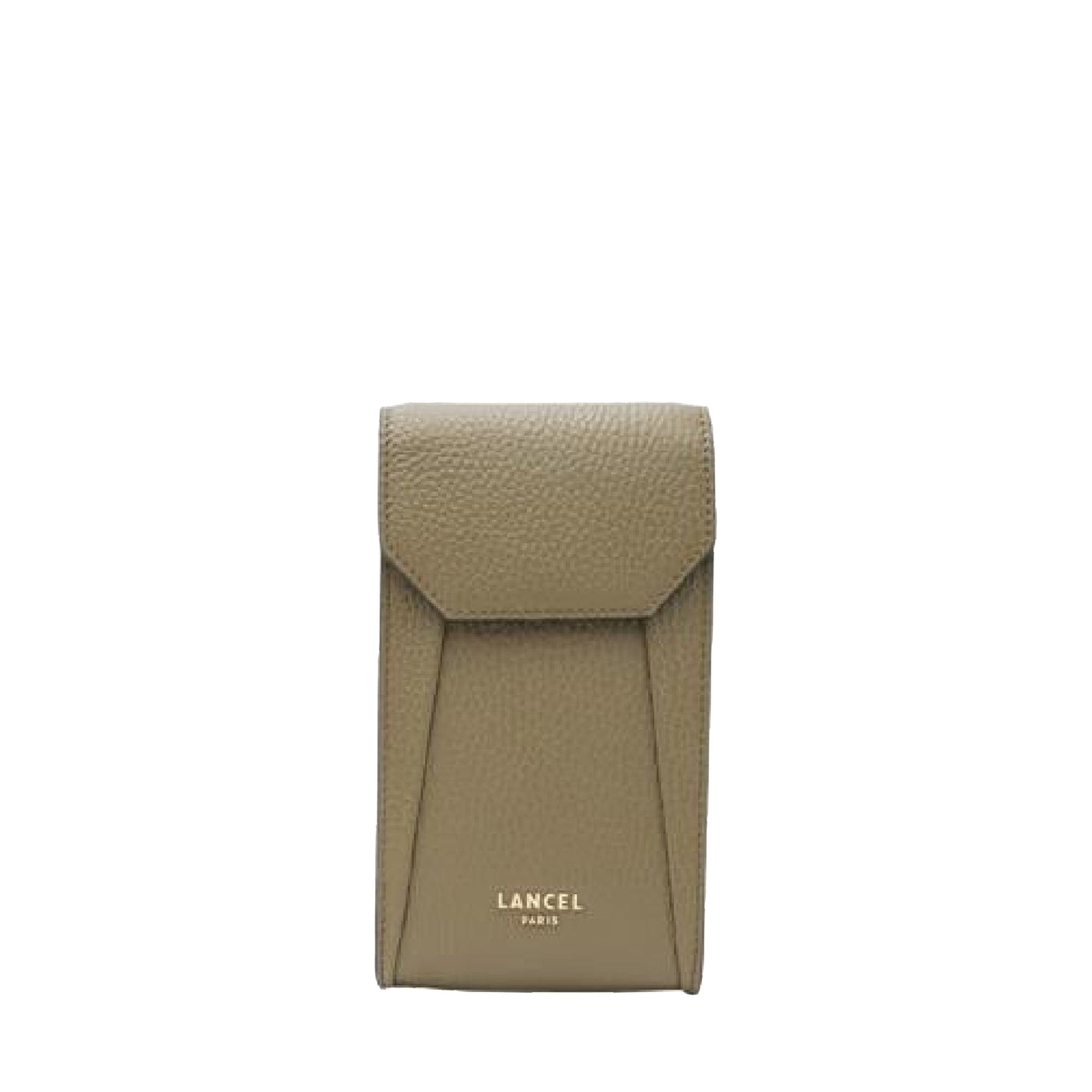 Mini sac vertical rabat Lettrines en cuir grainé - Kaki