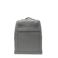 Sac à dos zippé 1 compartiment Graphic en cuir grainé - Gris