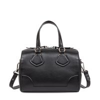 Sac bowling Izy en cuir grainé - Noir