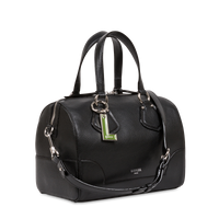 Sac bowling Izy en cuir grainé - Noir