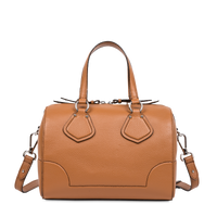 Sac bowling Izy en cuir grainé - Camel