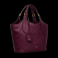 Sac cabas souple M Alphonse en cuir grainé - Cassis