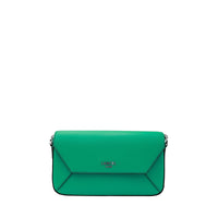 Mini sac rabat Lettrines en cuir - Emeraude