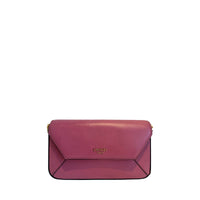 Mini sac rabat Lettrines en cuir - Cerise