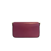 Mini sac rabat Lettrines en cuir - Cerise