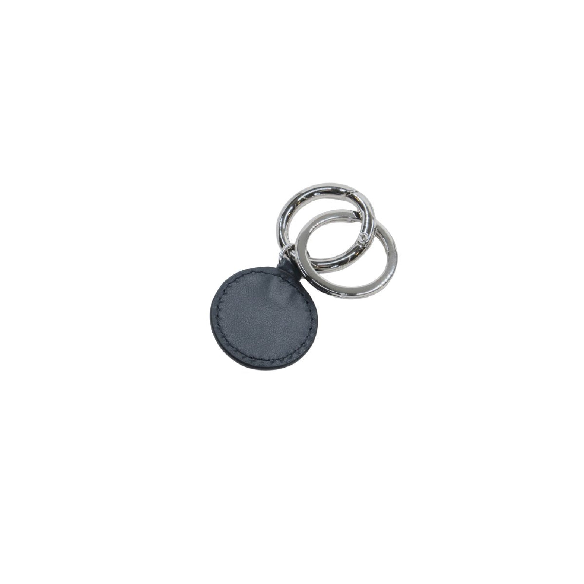 Porte-clés tag Charms en cuir - Bleu Marine