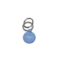 Porte-clés tag Charms en cuir - Bleu Acier