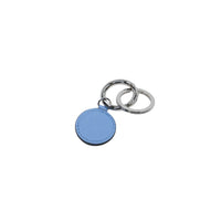 Porte-clés tag Charms en cuir - Bleu Acier