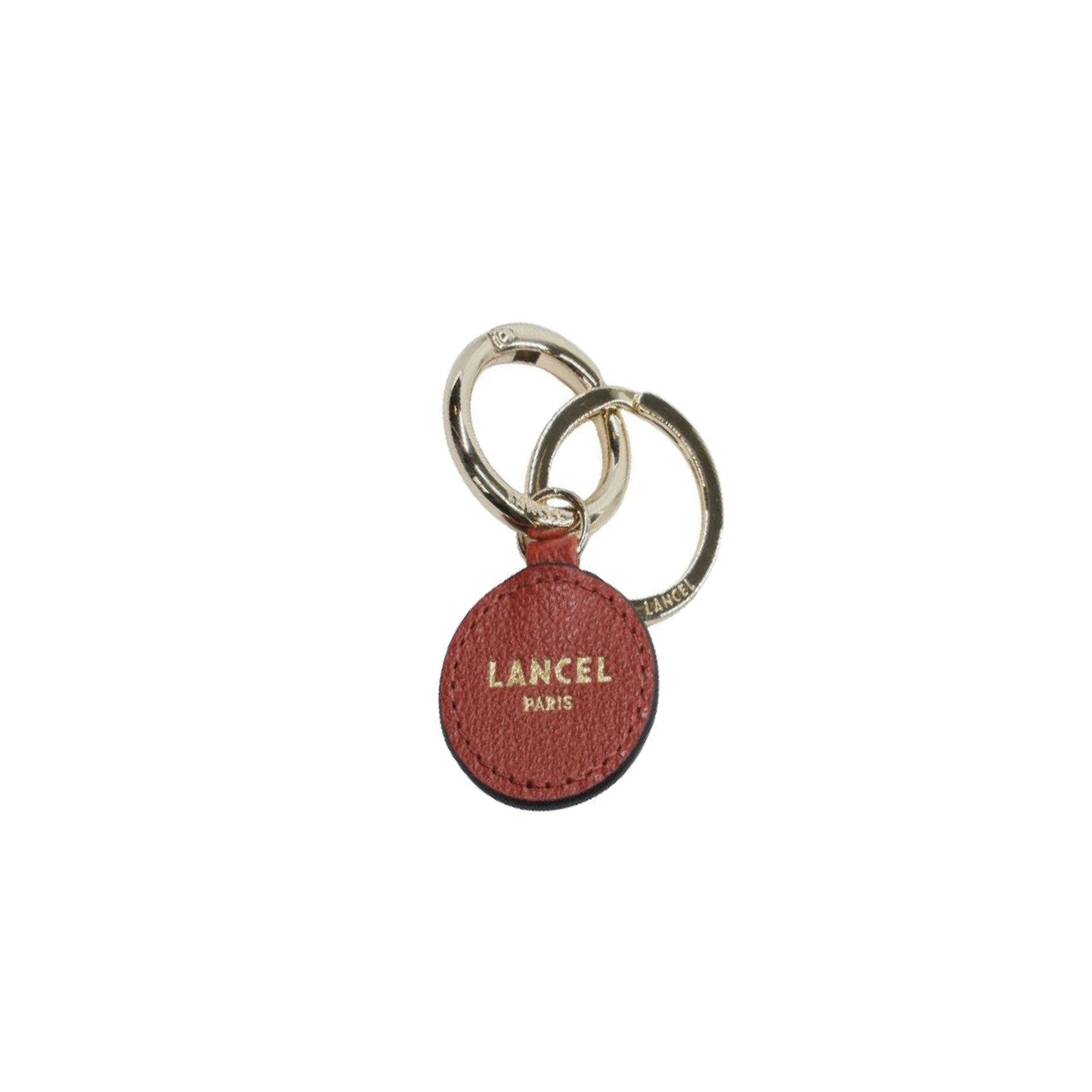 Porte-clés tag Charms en cuir grainé - Rouille