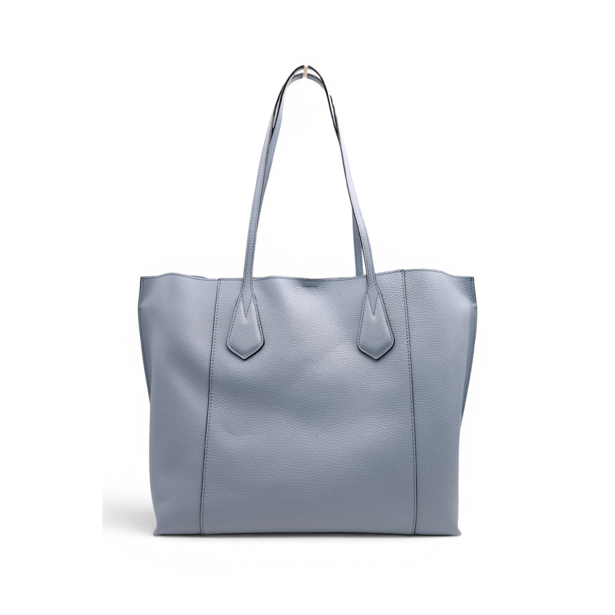 M Alphonse zipped leather shopping bag - Ecume