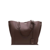 M Alphonse zipped leather tote bag - Cacao