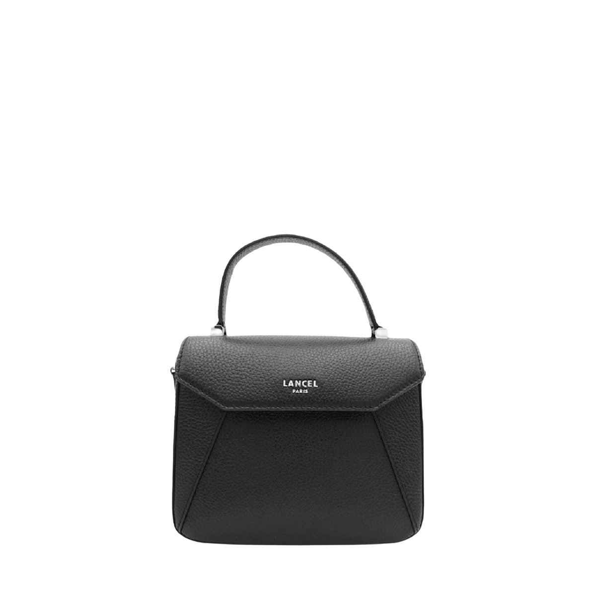 Sac porté main S Lettrines en cuir - Noir