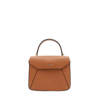 Sac porté main S Lettrines en cuir - Camel