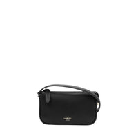 Lettrines mini leather clutch bag with zip - Black