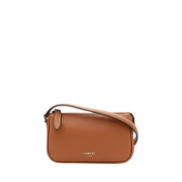 Lettrines mini zipped leather clutch bag - Camel
