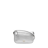 Lettrines mini zipped leather clutch bag - Silver