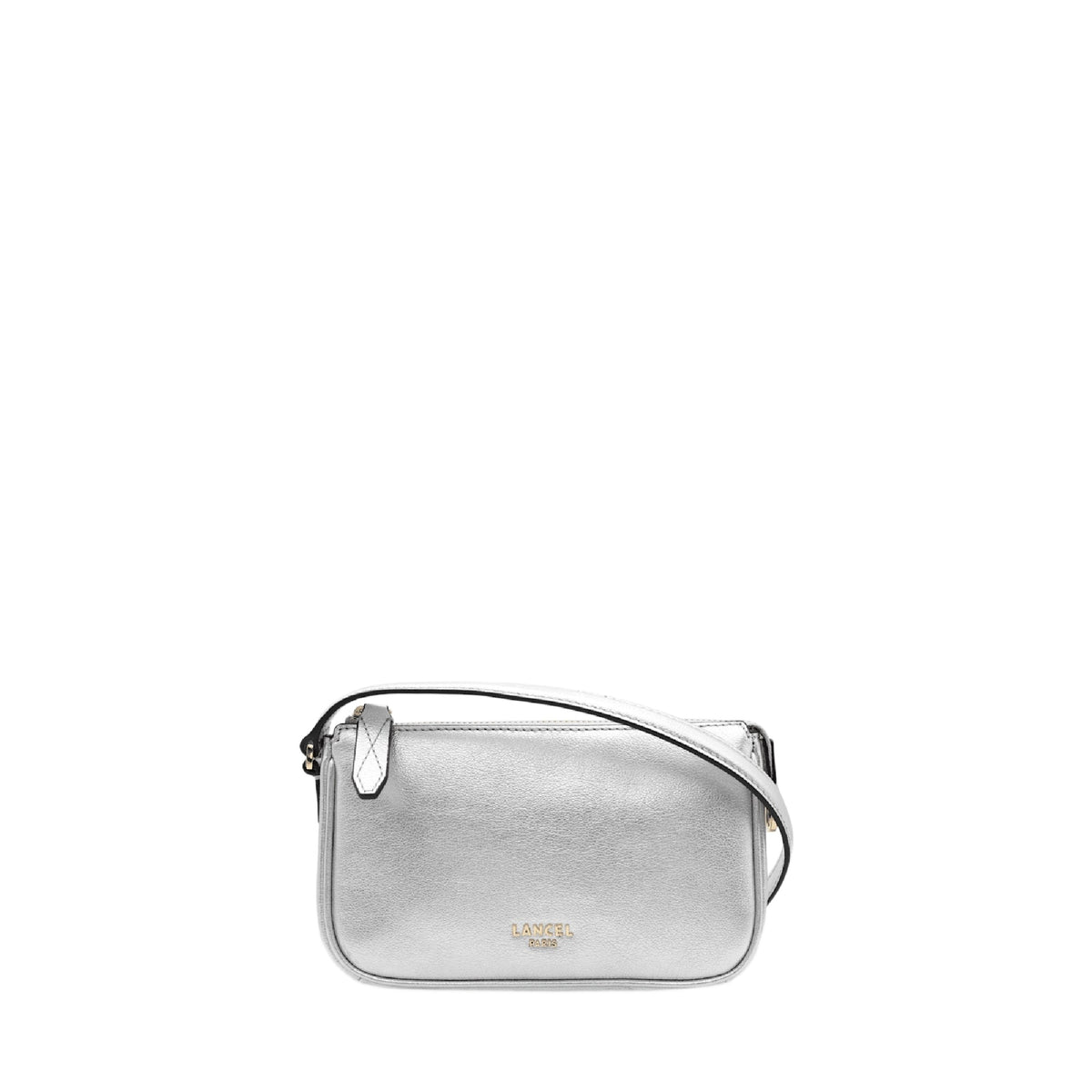 Lettrines mini zipped leather clutch bag - Silver