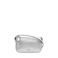 Mini sac pochette zippé Lettrines en cuir - Argente