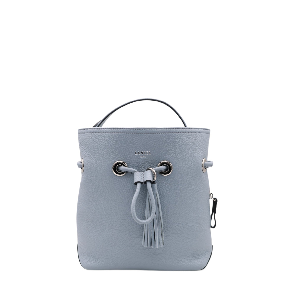 Sacha S-size bucket bag with detachable handle, in leather - Ecume