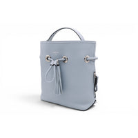 Sacha S-size bucket bag with detachable handle, in leather - Ecume