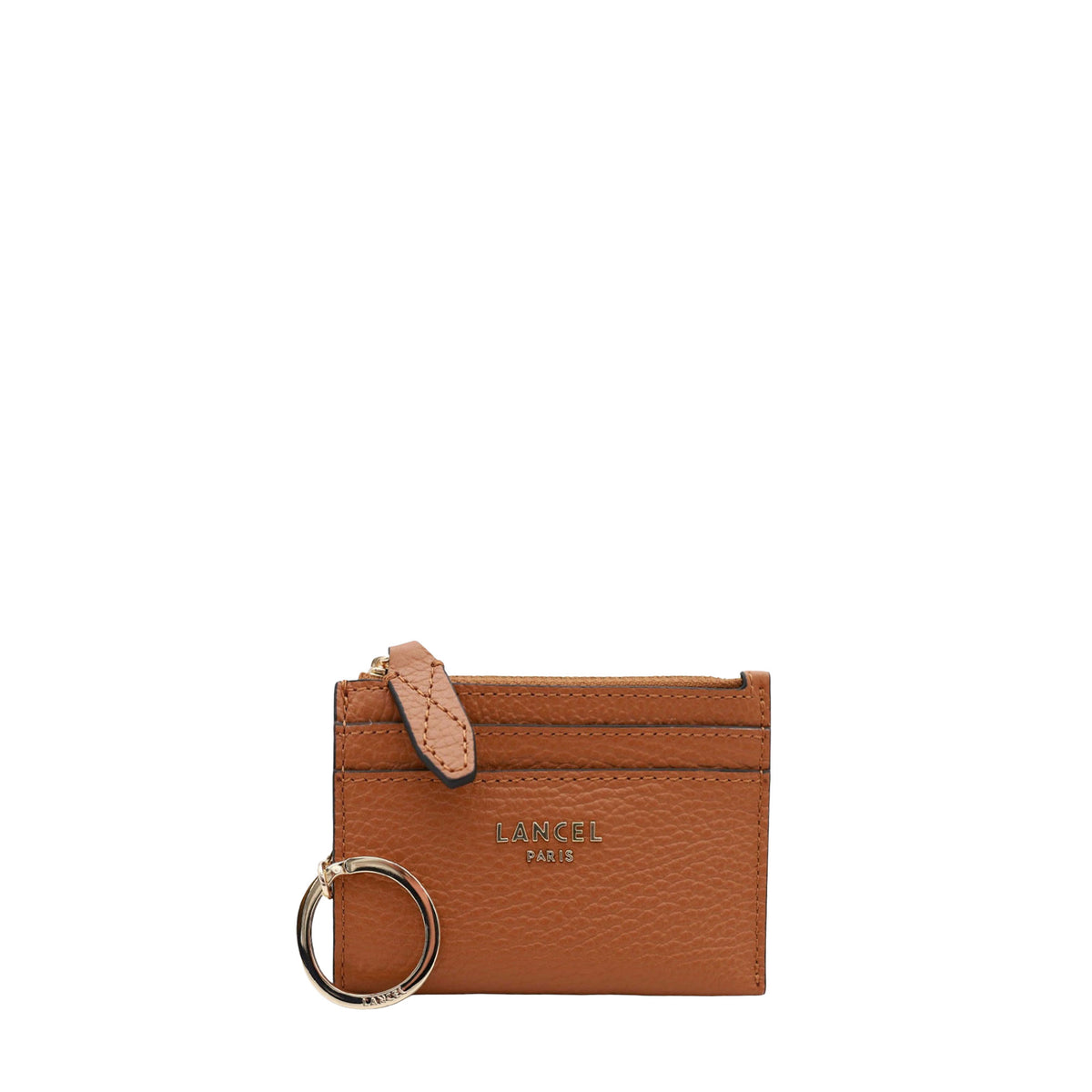 Lettrines mini leather wallet - Camel