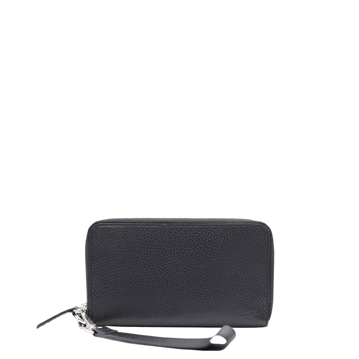 Graphic leather wallet with wrist strap - Black
