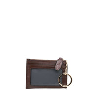 Lettrines mini leather wallet - Cocoa