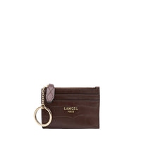 Lettrines mini leather wallet - Cocoa
