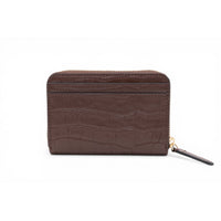 Small Lettrines leather zipped wallet - Cacao
