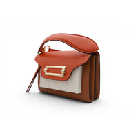 M Clic leather crossbody bag - Multicoloured Camel