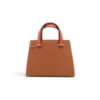 Lettrines mini leather carryall bag - Multicoloured Camel