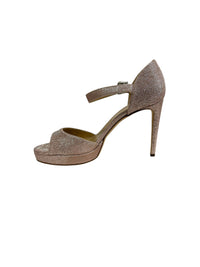 Sandales à talons 95 peep toe en lurex - Oro Rosa