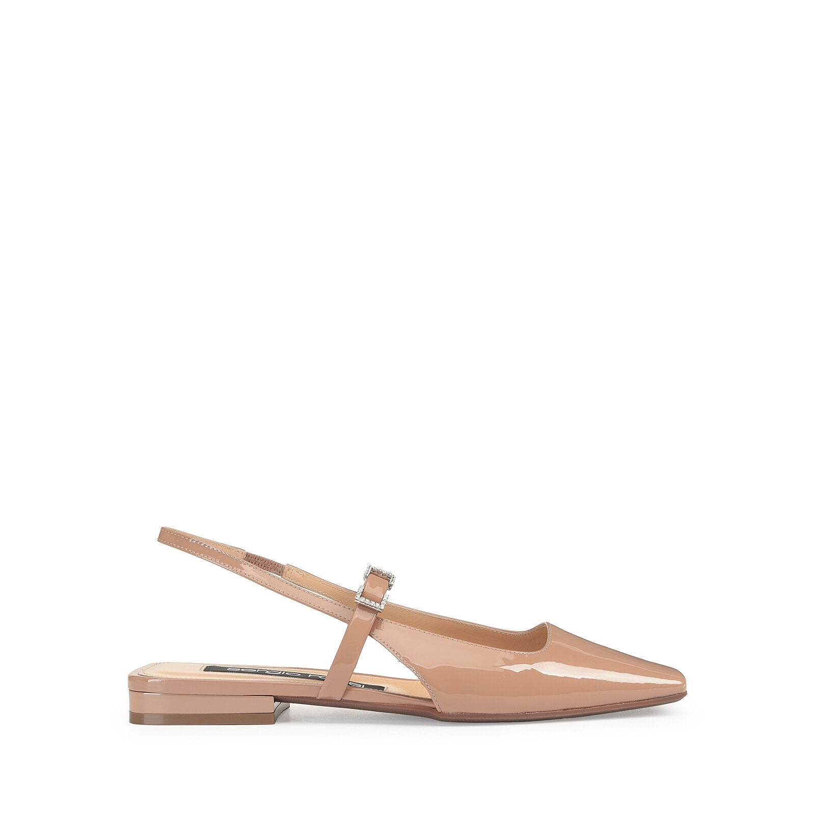 Slingbacks plates à strass en cuir - Bright Skin