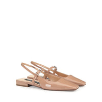Slingbacks plates à strass en cuir - Bright Skin