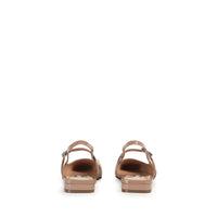 Slingbacks plates à strass en cuir - Bright Skin