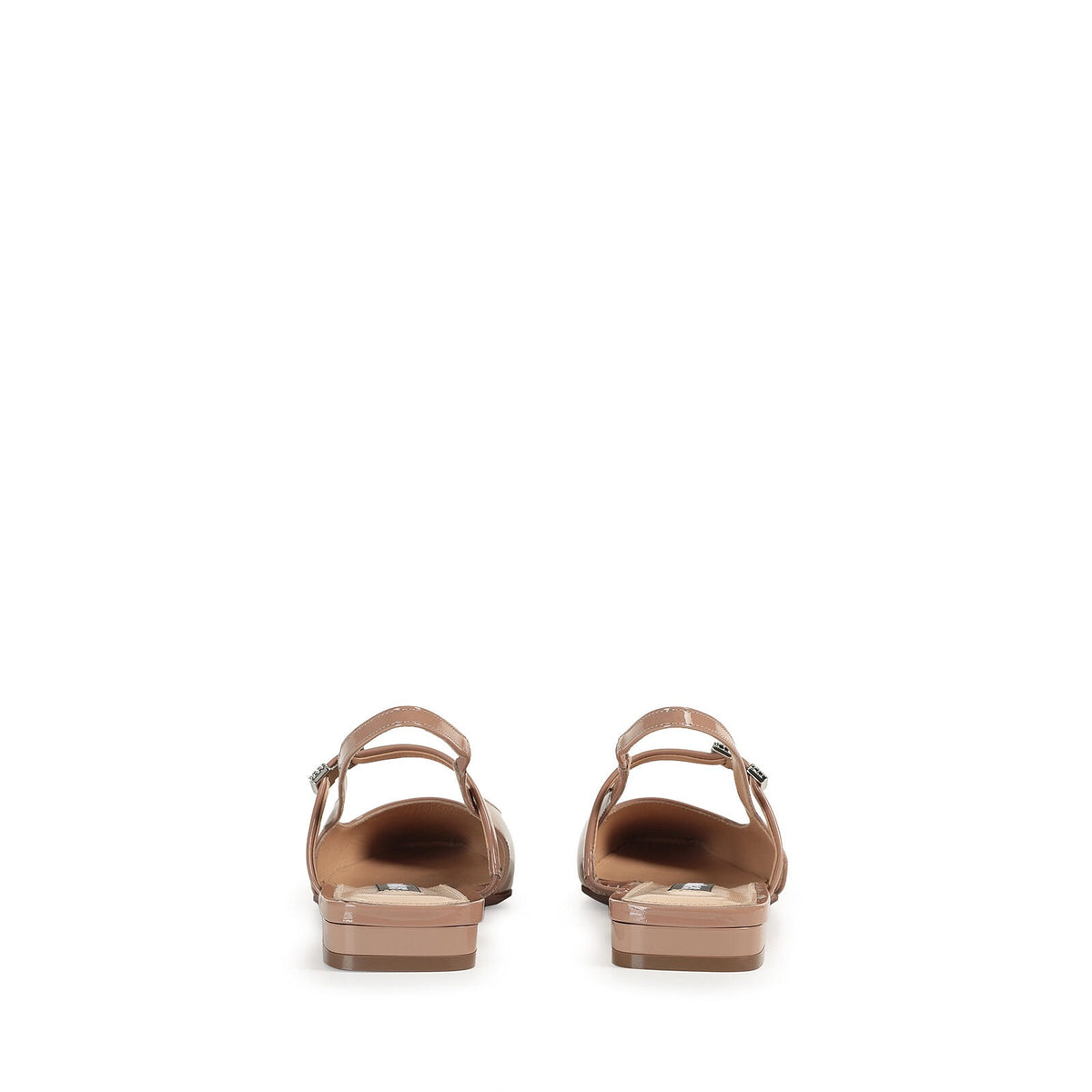 Slingbacks plates à strass en cuir - Bright Skin