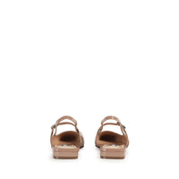 Slingbacks plates à strass en cuir - Bright Skin