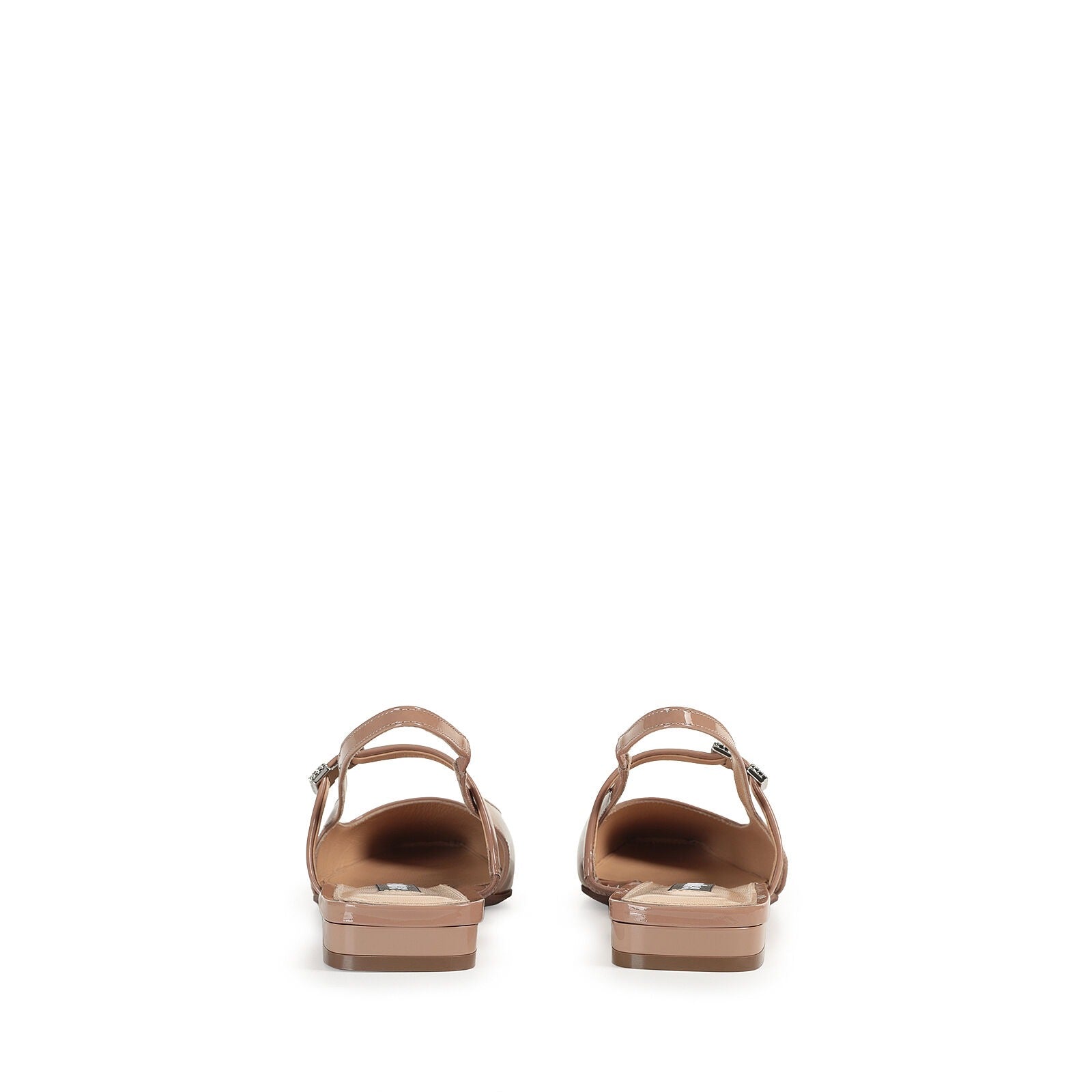 Slingbacks plates à strass en cuir - Bright Skin