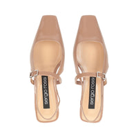 Slingbacks plates à strass en cuir - Bright Skin