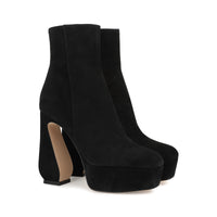 BOTTINES EN DAIM ROUGE
