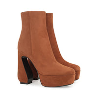 BOTTINES EN DAIM ROUGE
