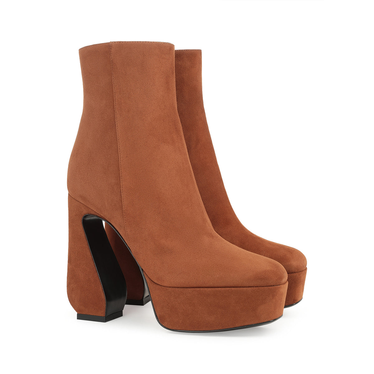 BOTTINES EN DAIM ROUGE