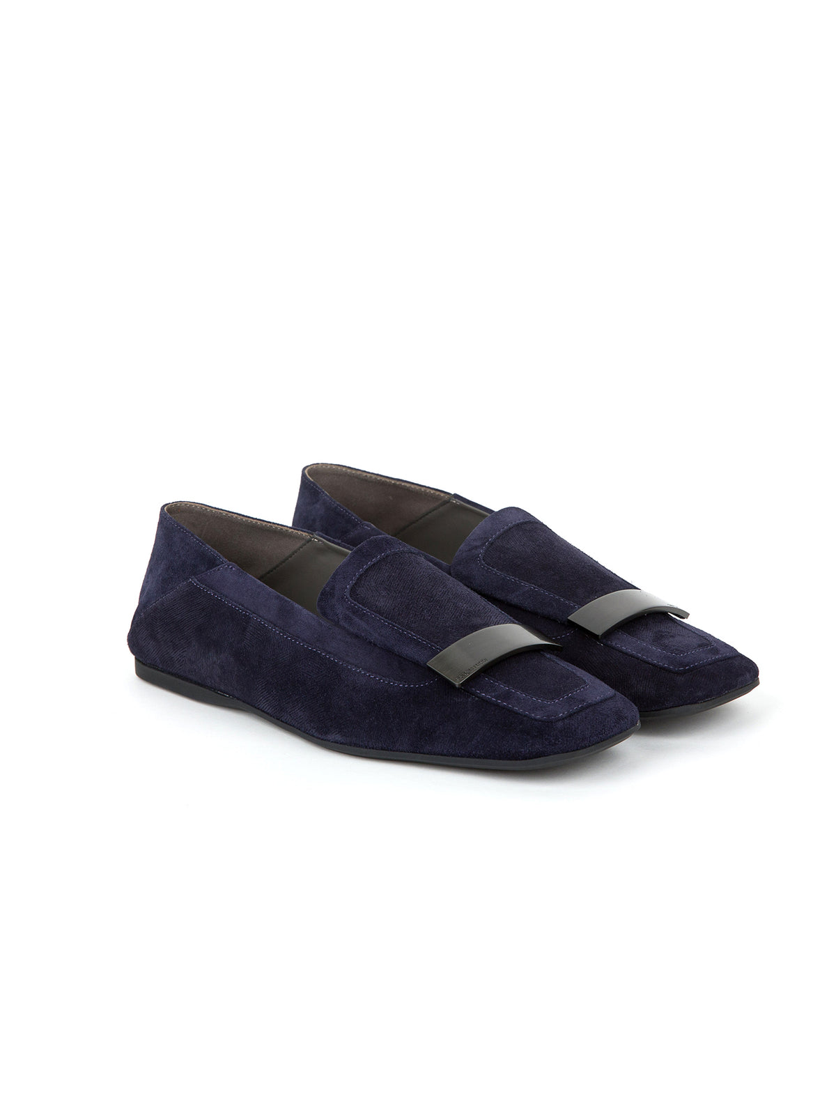 Mocassins Sr1 avec ornement métallique en daim - Indigo