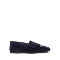 Mocassins Sr1 avec ornement métallique en daim - Indigo