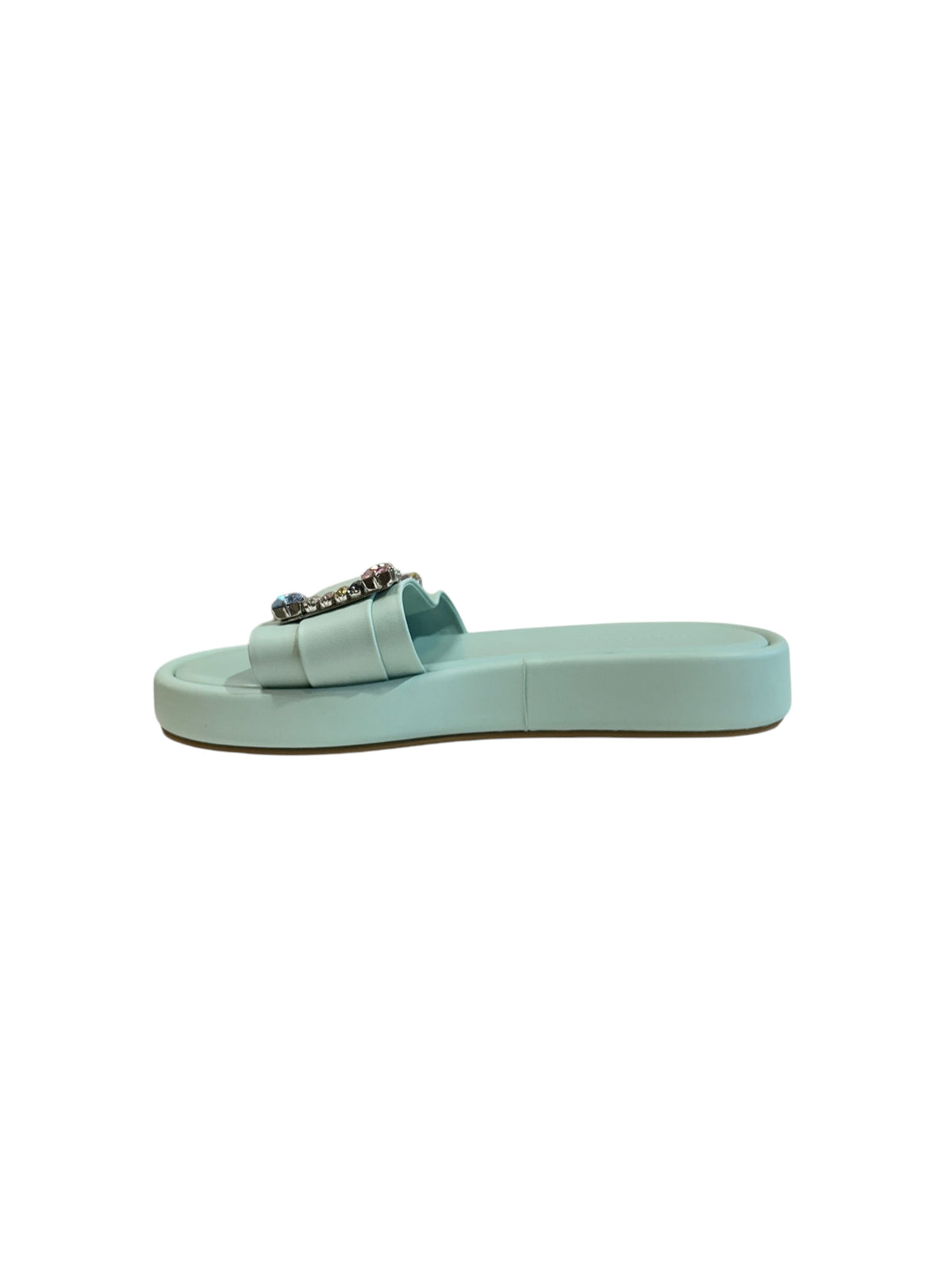 Mules plates ornées de strass en cuir - Agave